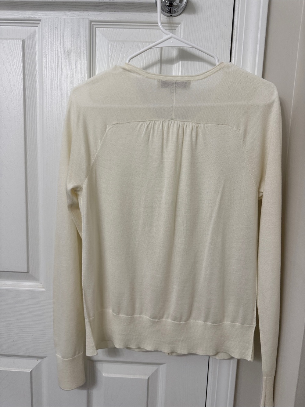 NWOT LOFT Cream Button-Front Lightweight Cardigan - Picture 5 of 6